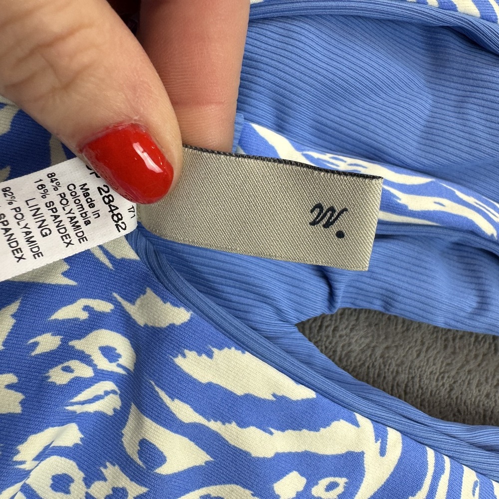 Maaji‎ Swimsuit Womens Large Blue Reversible One Piece Plunge Ribbed Tropical - Picture 15 of 16